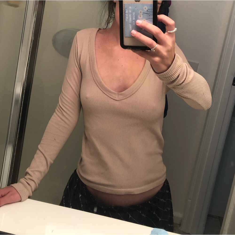 Tan long sleeve low rise!